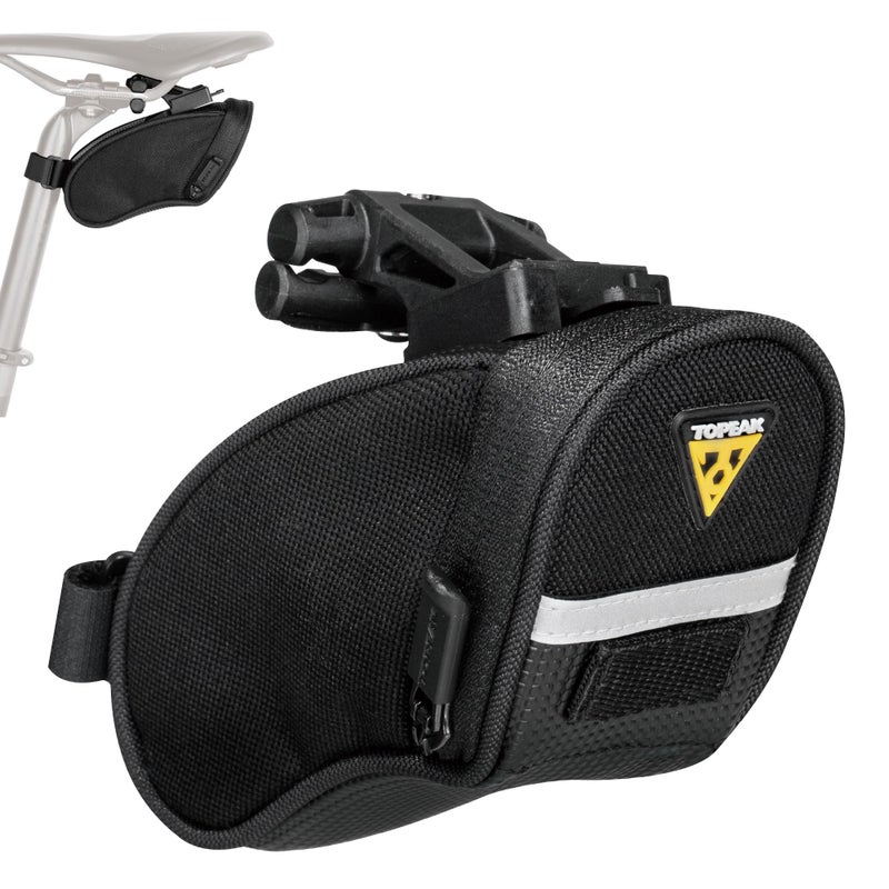 Topeak Aero Wedge Pack, w/ Fixer F11, Micro , Black, ï»¿L x W x H 6.6 x 14 x 8.1 cm / 2.6â€ x 5.5â€ x 3.2â€ - Image 1
